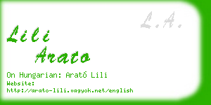 lili arato business card